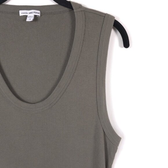 JAMES PERSE STANDARD Ribbed Knit Tank Mini Dress Cotton WNLC6617CU Size 3‎ LARGE - Picture 7 of 9